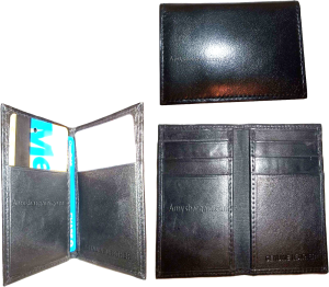 3 Skinny leather 6 business and credit card Black leather card case brand new