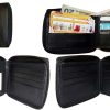 4 New Zip around Leather Wallets 12 Credit ATM Card ID Holder 2 Bifold brand new