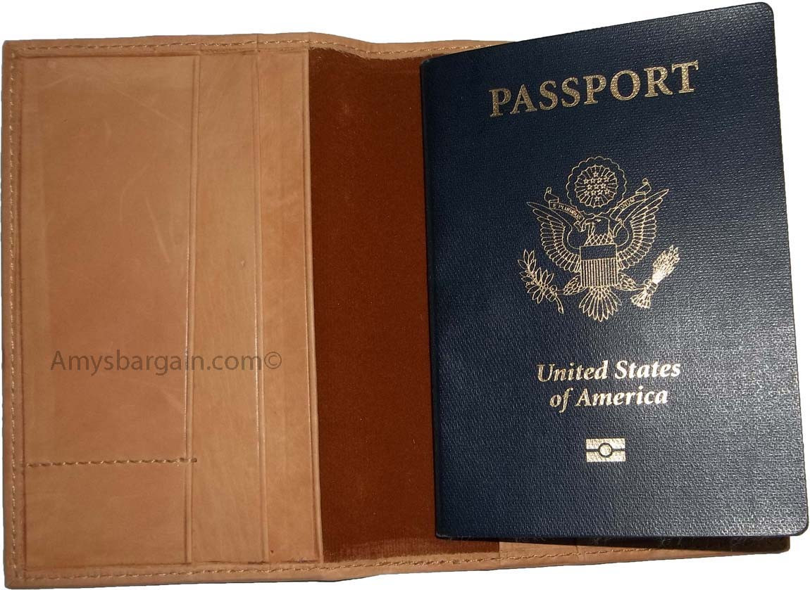 4 USA Leather passport case wallet credit card case ID passport holder Brand New - Image 13