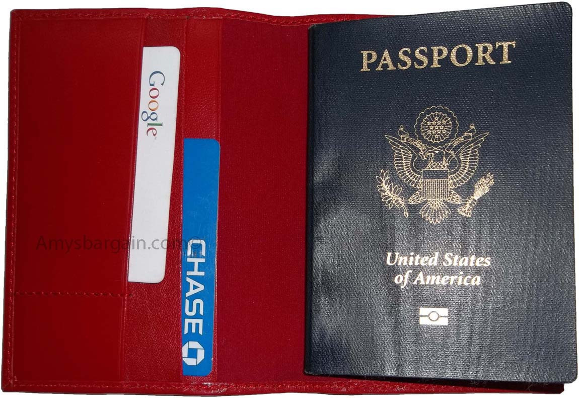 4 USA Leather passport case wallet credit card case ID passport holder Brand New - Image 6