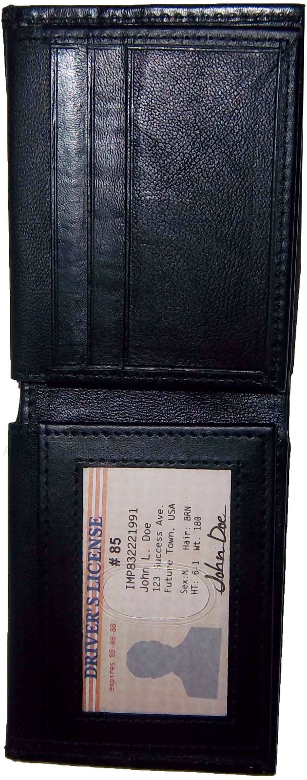 6 Man's Leather black wallet 12 credit card Holder 2 ID 2 Bifold slots Unbranded - Image 11