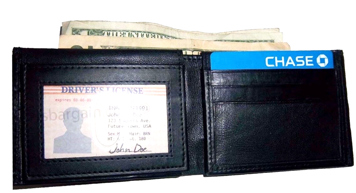 6 Man's Leather black wallet 12 credit card Holder 2 ID 2 Bifold slots Unbranded - Image 4