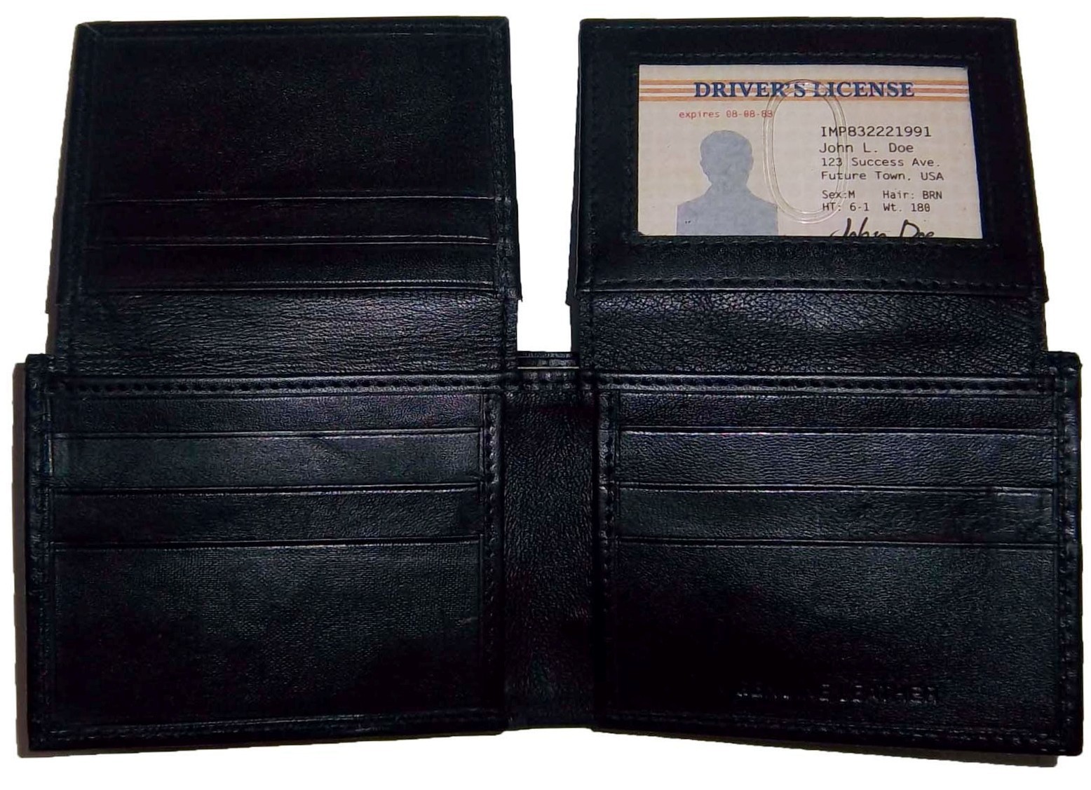6 Man's Leather black wallet 12 credit card Holder 2 ID 2 Bifold slots Unbranded - Image 8