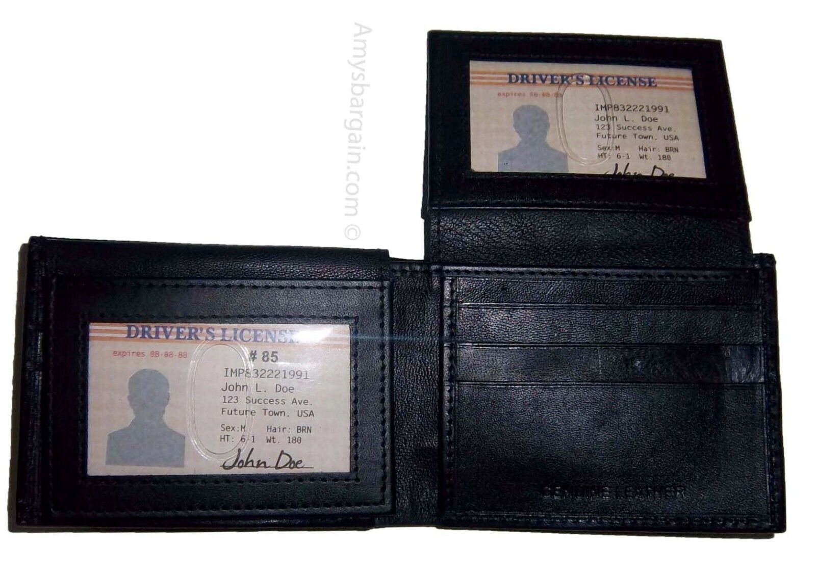 6 Man's Leather black wallet 12 credit card Holder 2 ID 2 Bifold slots Unbranded - Image 10
