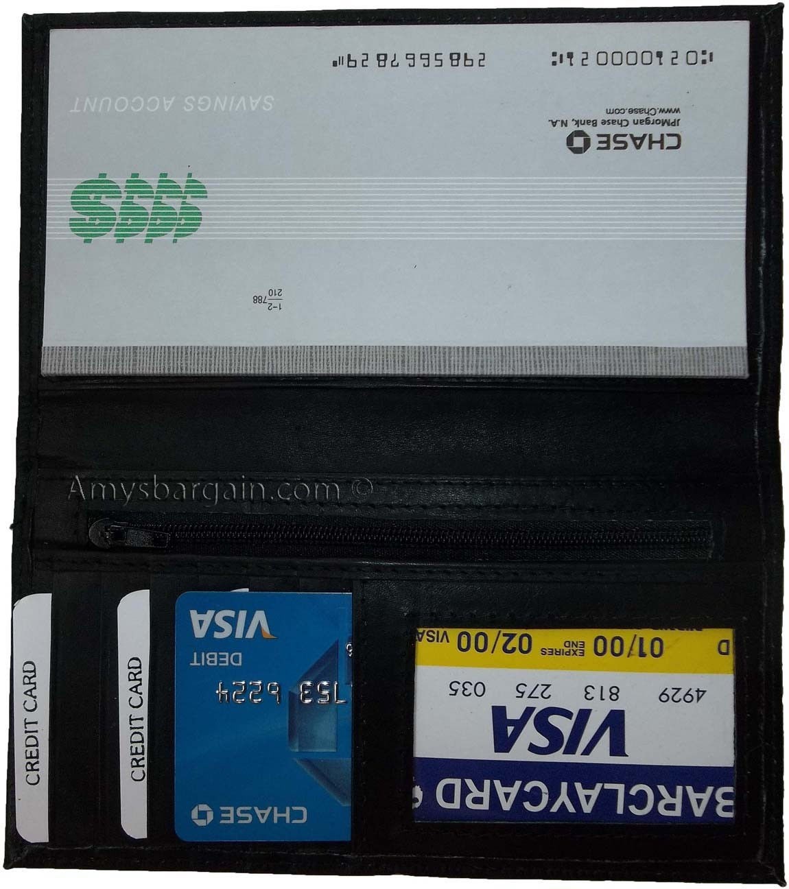 6 New Women/Man's Leather Checkbook Wallet 4 bill pockets 1 zip pocket 7 card ID - Image 12