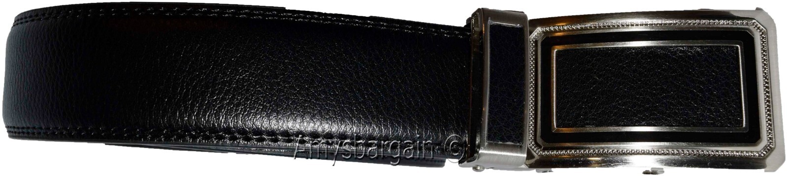 Black Leather Men’s Belt XL Automatic lock Dress / Casual belt adjustable belt - Image 12