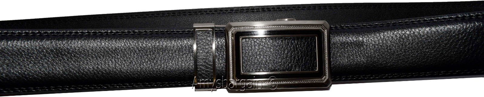 Black Leather Men’s Belt XL Automatic lock Dress / Casual belt adjustable belt - Image 18