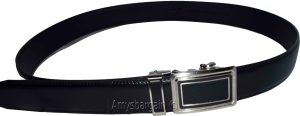 Black Leather Men’s Belt XL Automatic lock Dress / Casual belt adjustable belt - Image 6