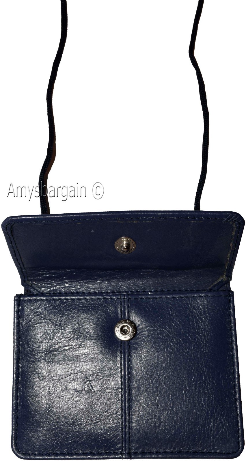 Business card case card holder w/ neck string 30 business cards clear ID window - Image 8