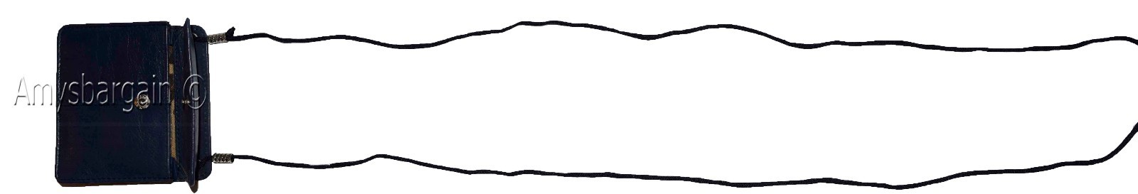 Business card case card holder w/ neck string 30 business cards clear ID window - Image 9