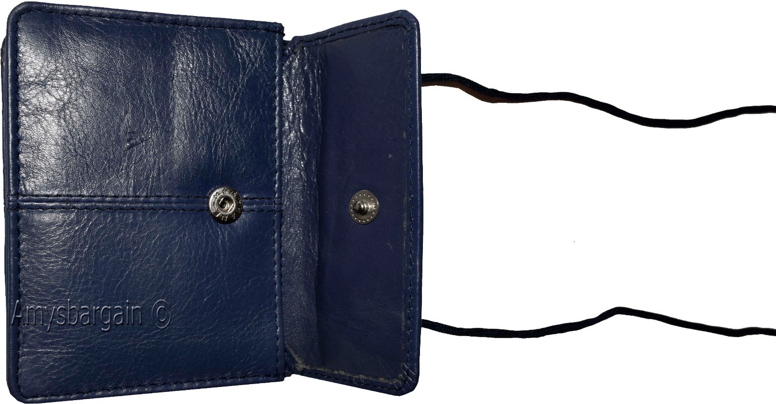 Business card case card holder w/ neck string 30 business cards clear ID window - Image 10