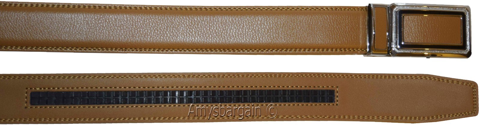 Camel Leather Men’s Belt XL Automatic lock Dress / Casual belt adjustable belt - Image 11