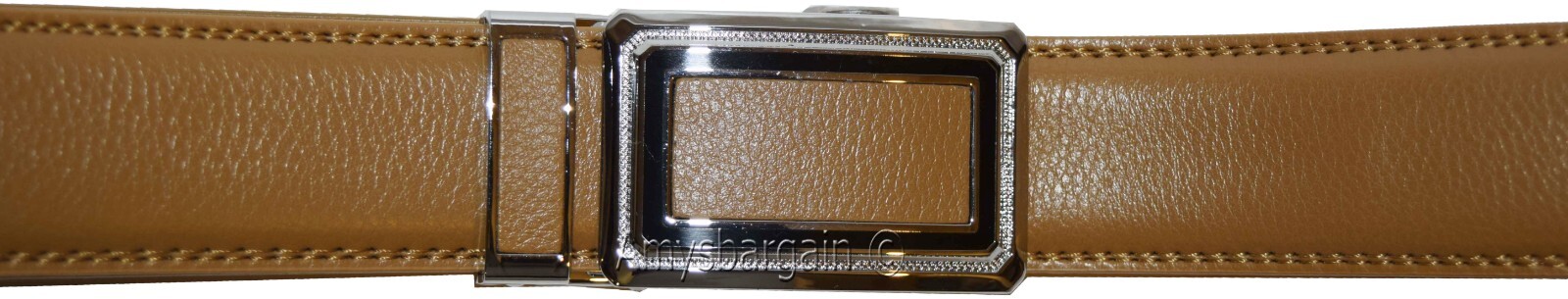 Camel Leather Men’s Belt XL Automatic lock Dress / Casual belt adjustable belt - Image 7