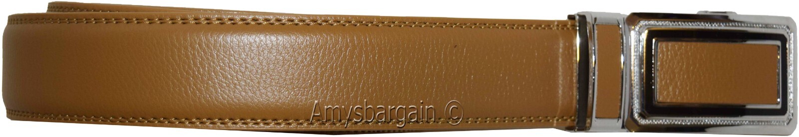 Camel Leather Men’s Belt XL Automatic lock Dress / Casual belt adjustable belt - Image 8