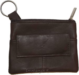 Change purse, Zip coin wallet, Leather change purse w/key ring cards, bills BN - Image 3