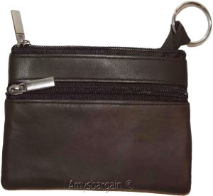 Change purse, Zip coin wallet, Leather change purse w/key ring cards, bills BN - Image 4