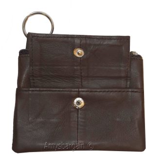 Change purse, Zip coin wallet, Leather change purse w/key ring cards, bills BN - Image 5