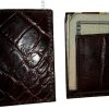 Crocodile skin printed leather money clip Leather Credit card bills holder new