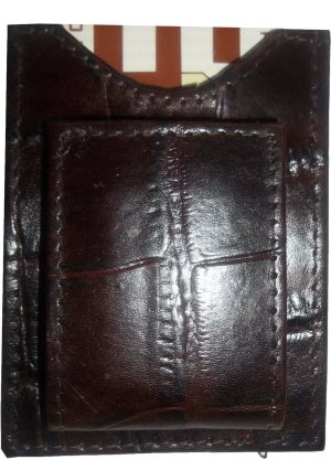 Crocodile skin printed leather money clip Leather Credit card bills holder new - Image 12