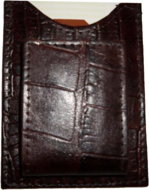 Crocodile skin printed leather money clip Leather Credit card bills holder new - Image 3
