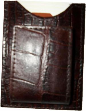 Crocodile skin printed leather money clip Leather Credit card bills holder new - Image 5