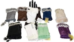 Finger-less Gloves, Winter Gloves Hand/Wrist Warmer Fur trim One-Size Gloves BN - Image 10