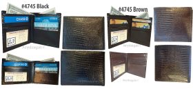 Italian Styled Lizard Printed Leather man's bifold wallet 2 bill slots 8 card ID