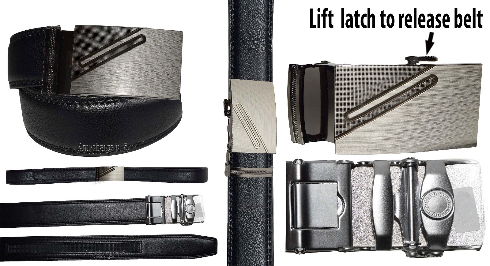 Leather Automatic genuine leather Belt Men's belt Buckle auto Lock Dress lelt
