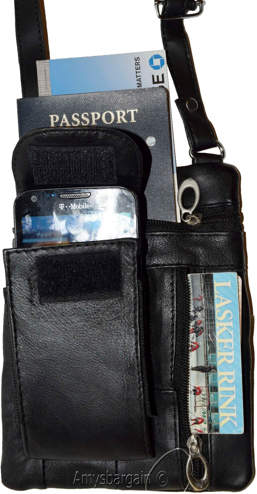 Leather bag passport case concealable bag 4 packet Leather bag ID wallet bag new - Image 3