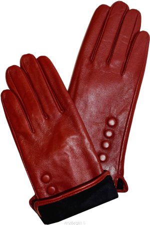 Leather gloves, Genuine leather women’s Red winter gloves S, M, L and XL New - Image 11