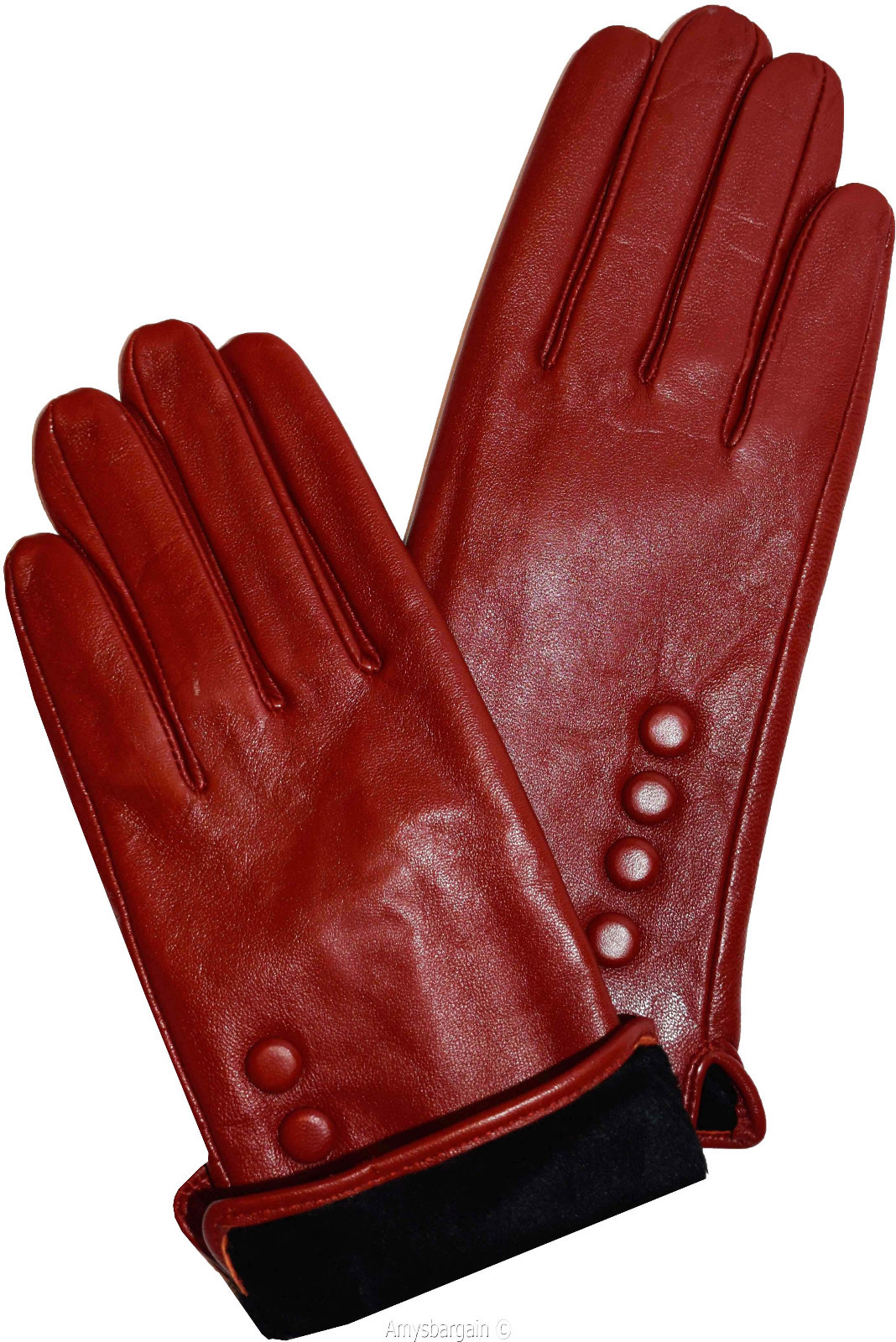 Leather gloves, Genuine leather women’s Red winter gloves S, M, L and XL New - Image 11