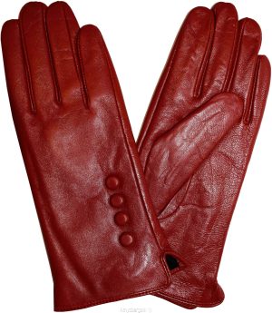 Leather gloves, Genuine leather women’s Red winter gloves S, M, L and XL New - Image 5