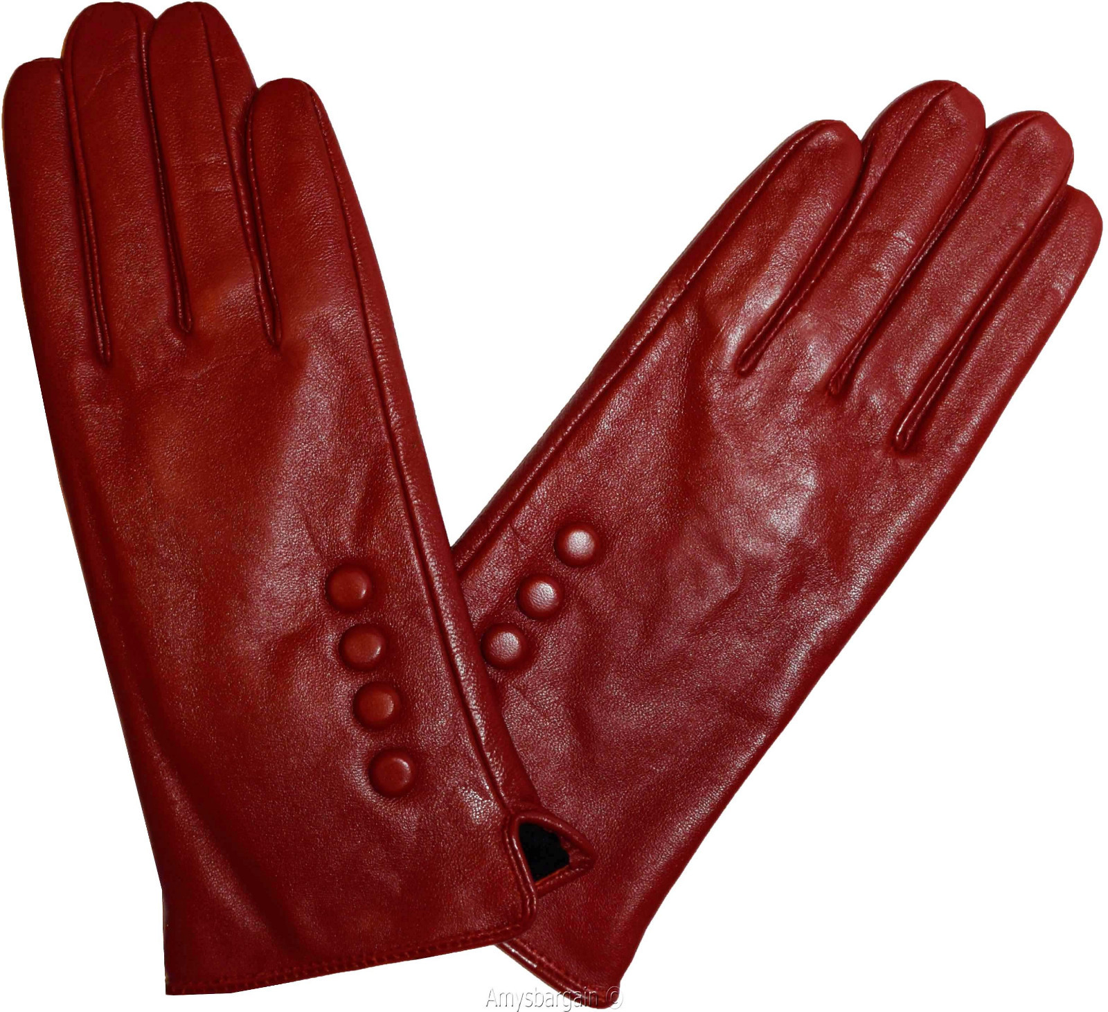 Leather gloves, Genuine leather women’s Red winter gloves S, M, L and XL New - Image 6
