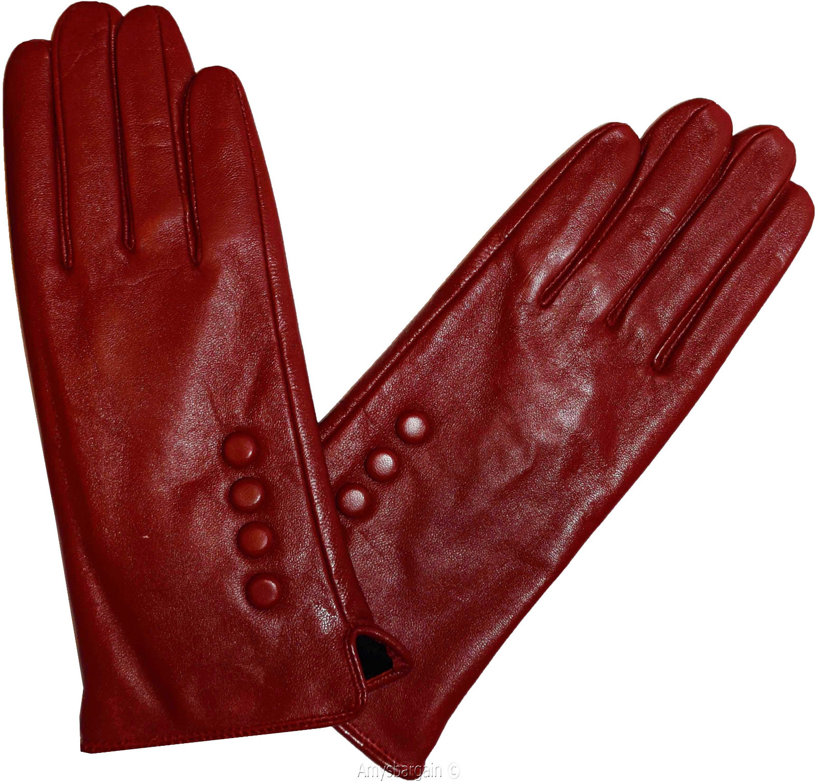 Leather gloves, Genuine leather women’s Red winter gloves S, M, L and XL New - Image 7