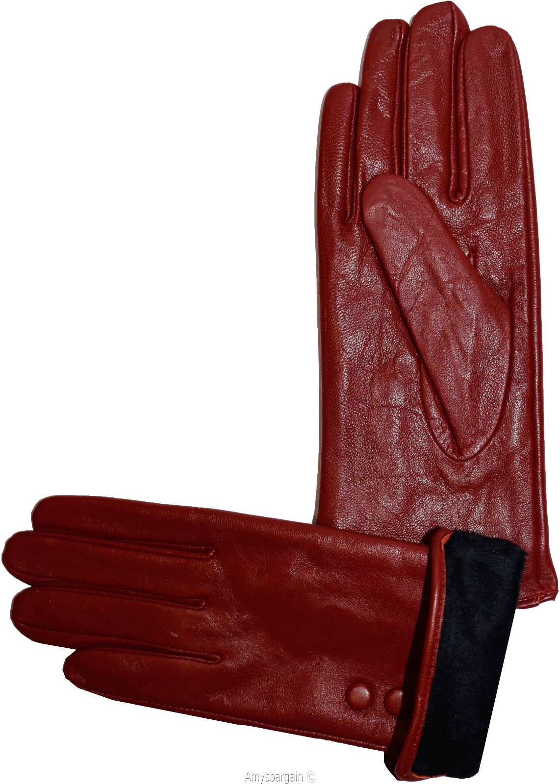 Leather gloves, Genuine leather women’s Red winter gloves S, M, L and XL New - Image 8