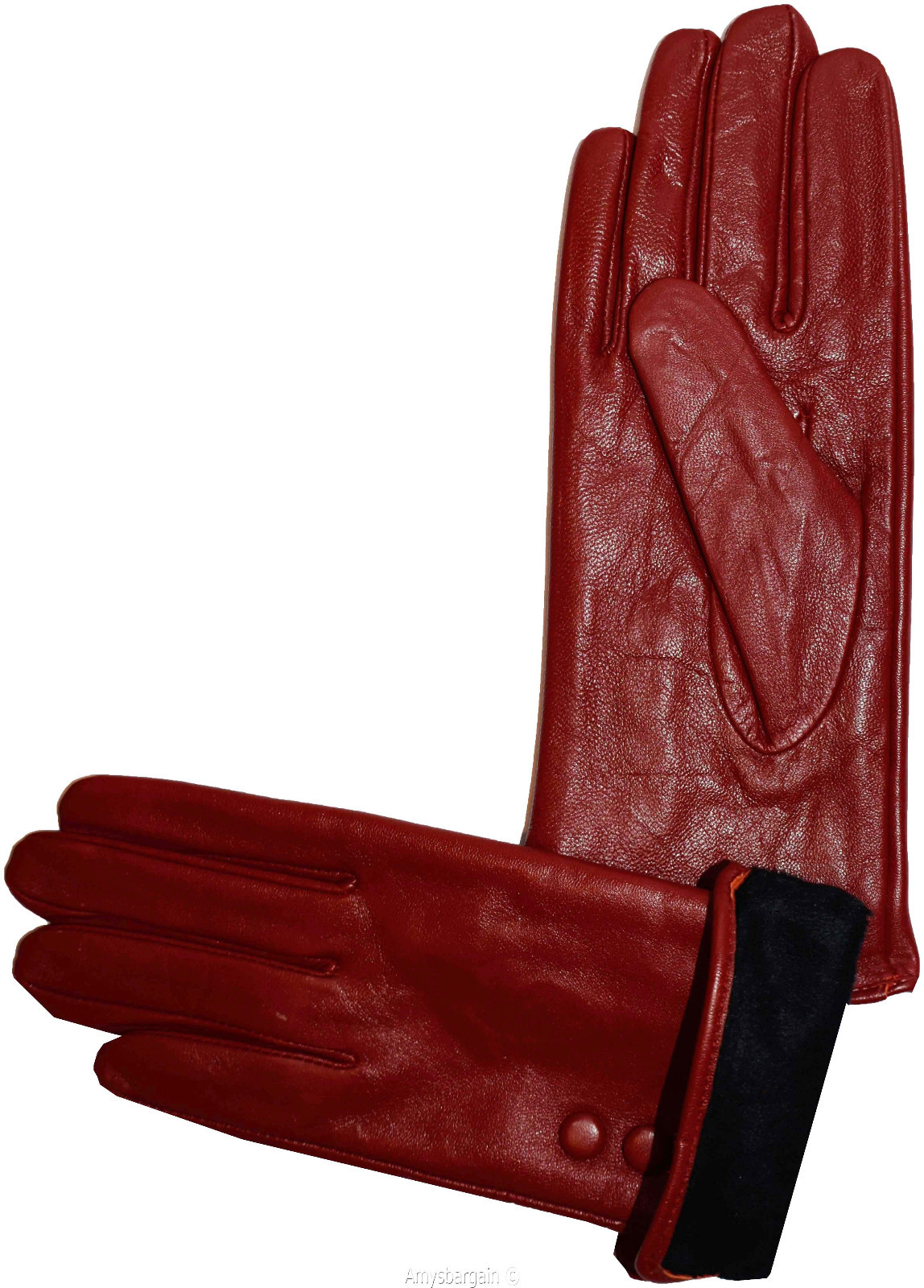 Leather gloves, Genuine leather women’s Red winter gloves S, M, L and XL New - Image 9