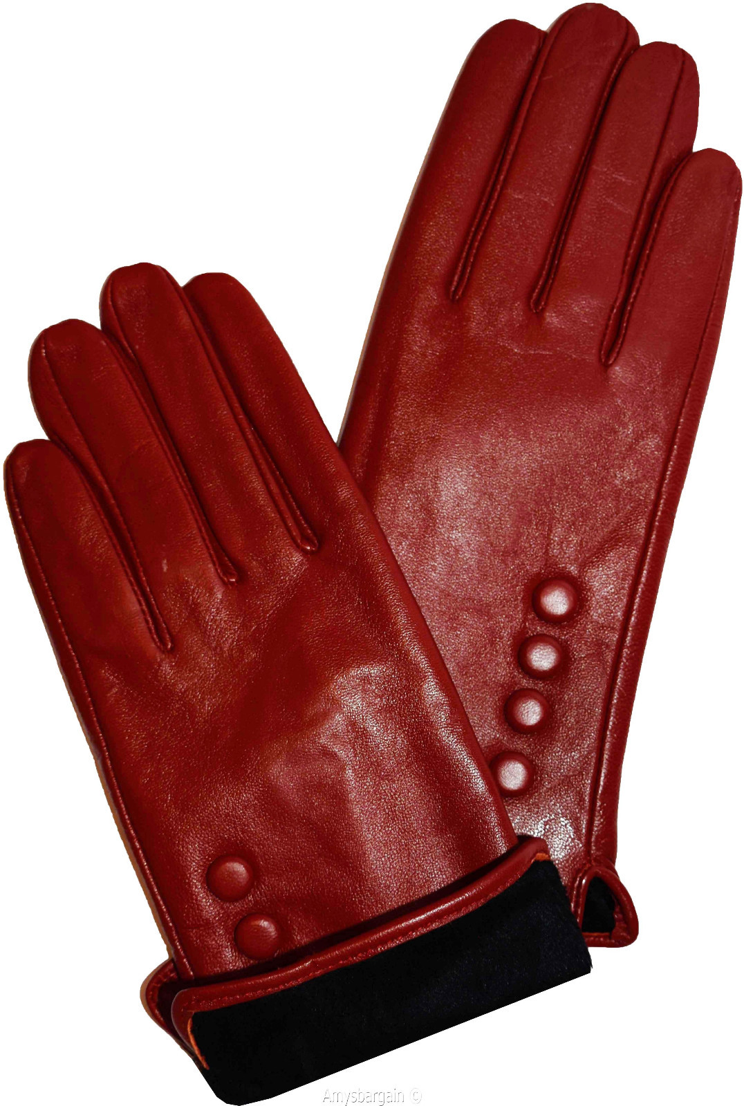 Leather gloves, Genuine leather women’s Red winter gloves S, M, L and XL New - Image 10