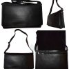 Leather messenger bag, Briefcase Business case Attaché case carry on bag Br New