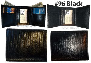 Lot of 12 Man's Black Trifold wallet new style lizard Printed Leather wallet - Image 12