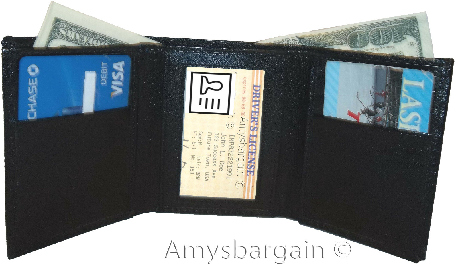 Lot of 12 Man's Black Trifold wallet new style lizard Printed Leather wallet - Image 3