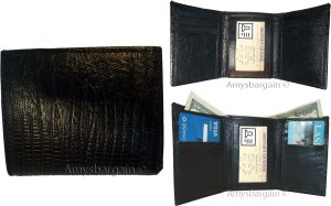 Lot of 12 Man's Black Trifold wallet new style lizard Printed Leather wallet - Image 5