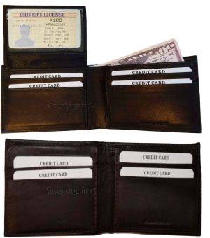Lot of 12 Men's Brown Bifold Calfskin leather 2 Billfold pockets ID Window B New - Image 10