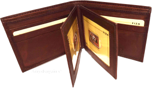 Lot of 2 Leather men's Bifold wallet Tan Billfold wallet 9 Card 3 ID New in Box - Image 12