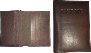 Lot of 2 Leather passport cover Int'l passpoort wallet credit card ID case new