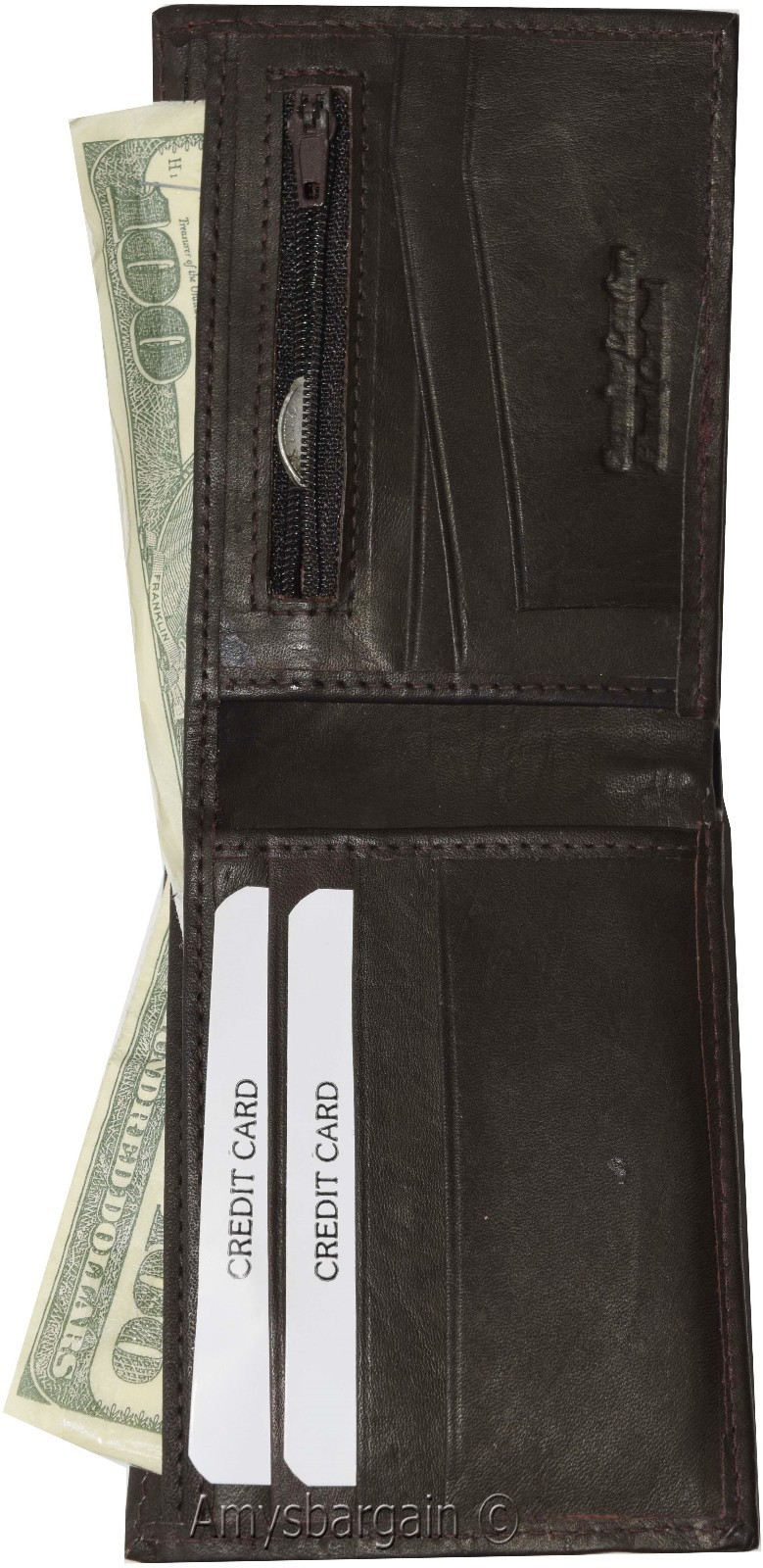 Lot of 2 Man's Bifold 2-in-1 Leather Wallet 9 Card Slot 3 ID 3 Bil slots wallet - Image 12
