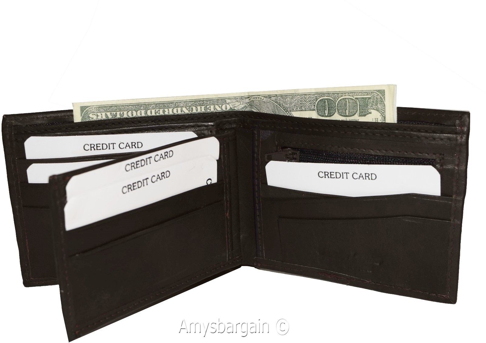 Lot of 2 Man's Bifold 2-in-1 Leather Wallet 9 Card Slot 3 ID 3 Bil slots wallet - Image 6