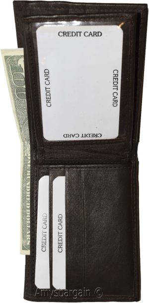 Lot of 2 Man's Bifold 2-in-1 Leather Wallet 9 Card Slot 3 ID 3 Bil slots wallet - Image 7
