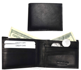 Lot of 2 Man's Bifold 2-in-1 Leather Wallet 9 Card Slot 3 ID 3 Bill pockets new