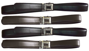 Lot of 2 Men's Belt Black & Brown Leather Automatic lock Up to 43" Dress belt BN - Image 3