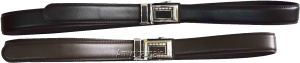 Lot of 2 Men's Belt Black & Brown Leather Automatic lock Up to 43" Dress belt BN - Image 5